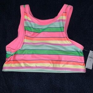 Girls GAP pink striped swimsuit top